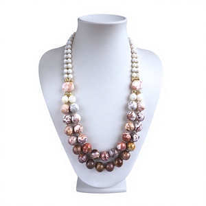 Nouveau collier multicouche perlé pour femme, coloré turquoise, violet, rose, plaqué or, bijoux de fête, tendance et élégant pour femme - Product Image 3