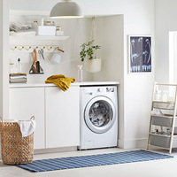 Panier à linge nordique en jacinthe d'eau tressée à la main avec poignées, portable, pour salle de bain de maison d'hôtes, rangement pour salon et maison