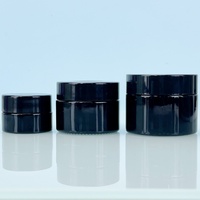 Pot en verre violet UV noir sur mesure avec bouchon à vis, capacités de 50g à 500g, logo sérigraphié, étiquette personnalisée, sérum pour la peau, cosmétique