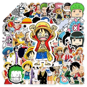 50 pz divertente pezzo unico Luffy cartone animato adesivi in vinile per bagaglio portatile Notebook decorazione impermeabile Anime adesivo - Product Image 1
