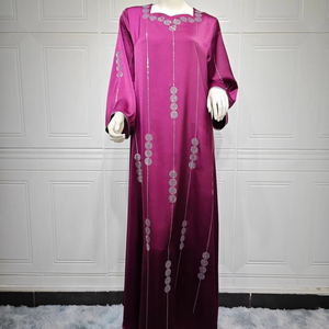 Manteau tendance musulman avec diamant Abaya Designs Dress Soft Jalabiya Robe Abaya Femme Robe musulmane Dames Abaya pour vêtements musulmans - Product Image 1