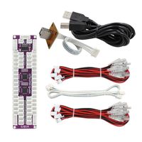 Manettes de jeu USB à zéro latence pour 2 joueurs, encodeur, arcade, Raspberry Pi, cordon lumineux LED, bouton, carte de commande pour PSP//PS2 (marque kt)