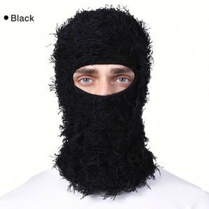 Gorro de Punto Peludo de Moda, Novedad al por Mayor, Venta Caliente, para Hombre y Mujer, Otoño Invierno, Halloween, Gorro Balaclava de Punto Desgastado - Product Image 3