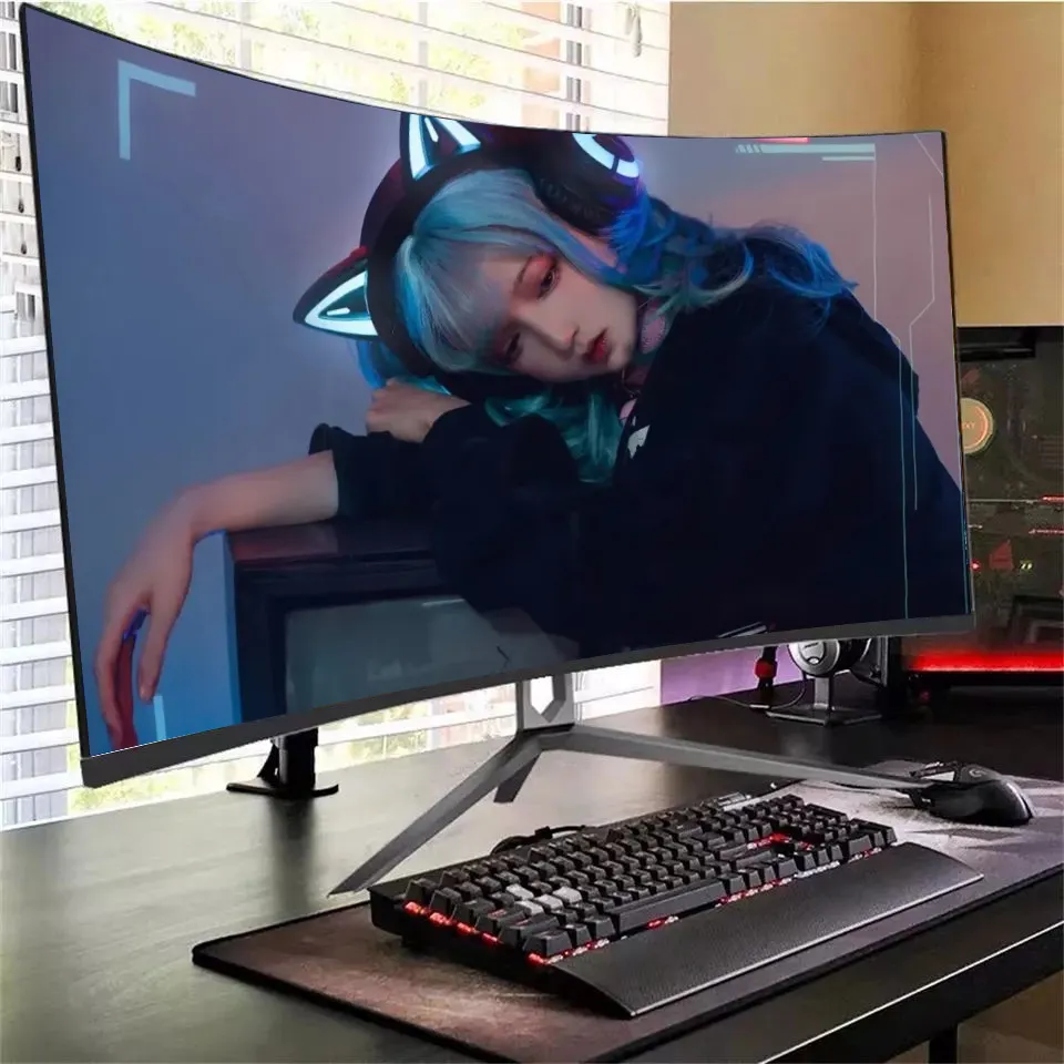 工場Oem 24 27 3234インチLCDモニター144hz165hz240hzPCディスプレイ4K2KNereus任意の価格帯湾曲したゲーミングモニター