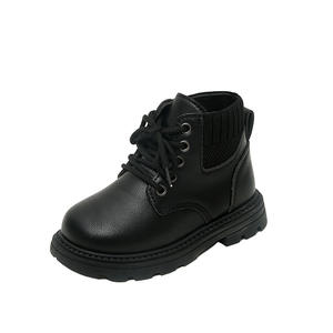 Botas de Estilo Británico para Niños y Niñas, Primavera-Otoño 2025, Suela Blanda, Cuero Sintético Corto, Color Sólido - Product Image 2