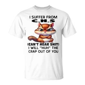 Camiseta sarcástica con diseño de cita humorística: Sufro de la maldita mierda que te pasa a ti. - Product Image 1