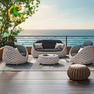 طقم أريكة حديقة مريح لمساحتك الخارجية - طقم أريكة حديقة خارجي أنيق للاسترخاء طقم حديقة فيلا عصري - Product Image 6