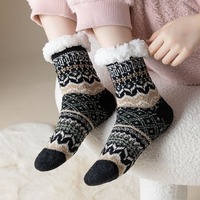 Super chaud-9 degrés temps froid femmes plancher intérieur chambre confortable Sherpa polaire doublé pantoufles chaussettes