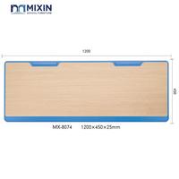 Plateau de table d'étude en MDF avec moulures de bord en PP coloré injecté pour mobilier scolaire, ensemble de chaises de bureau double place, accessoires de table