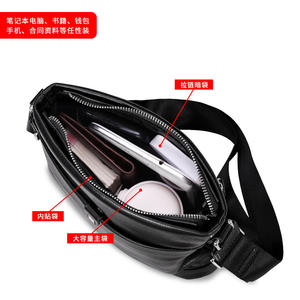Bolso bandolera y de hombro informal de cuero genuino para <span class=keywords><strong>hombre</strong></span>, de gran capacidad, tendencia urbana, primavera <span class=keywords><strong>2022</strong></span> - Product Image 3