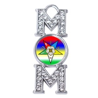 Pendentif étoile de Pâques OES en métal écologique avec strass, bijou maçonnique pour sororité grecque