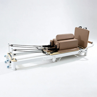 Reformer de Pilates pliable en aluminium blanc - Machine d'entraînement Pilates durable pour usage commercial/à domicile