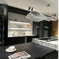 Vente en gros d'armoires de cuisine modernes de luxe personnalisées en acier inoxydable Solution de rangement design à guichet unique de haute qualité