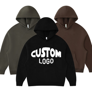 Sweat à capuche épais en molleton 350g pour homme, délavé à l'acide, respirant, personnalisable avec logo imprimé et motif dessin animé 3D - Product Image 1