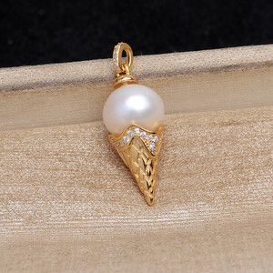 Pendentif en argent S925 en forme de glace avec trou traversant, accessoire pour la fabrication de bijoux DIY, tailles 8 mm, 3 mm-6 mm, plaqué, modèle artisanal n° 5736 - Product Image 5