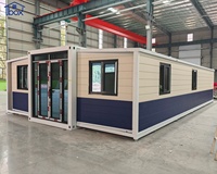 Maison conteneur extensible de 40 pieds, dortoir modulaire préfabriqué pour le personnel, assemblage rapide, hébergement portable pour les travailleurs sur chantier