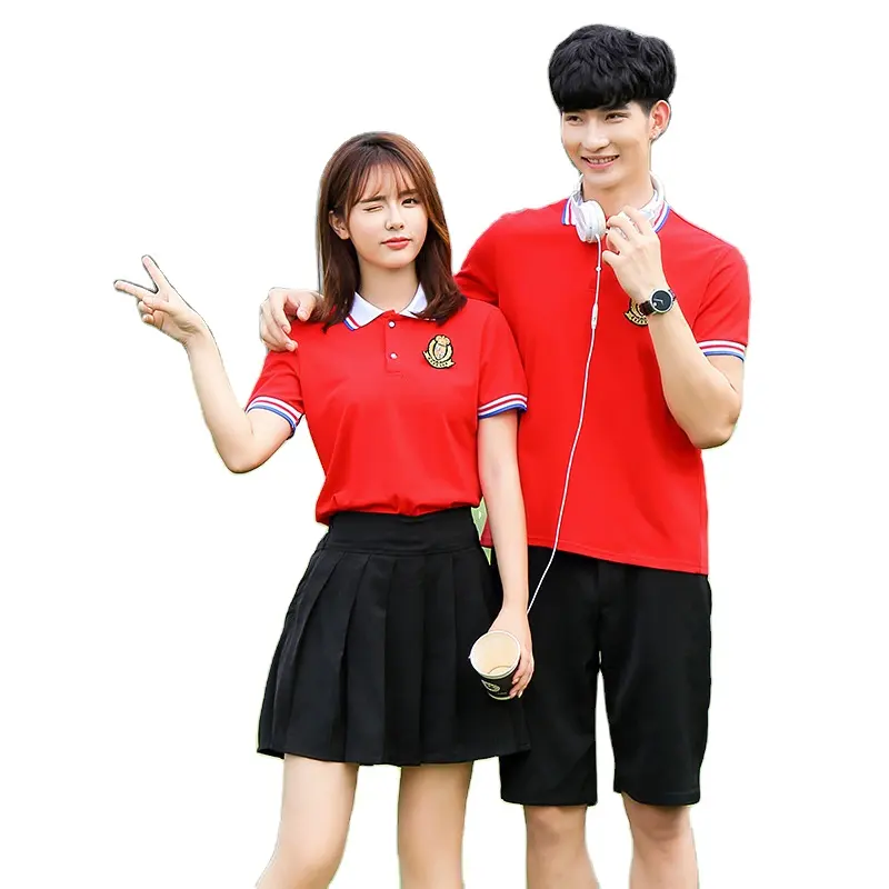 College Style Middle School Male and Female Student Suit Best Selling Summer Woven School Uniforms Customizable Support
