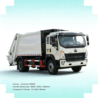 Camion Compacteur de Déchets HOWO 12m³ Cummins ISF3.8 168HP Empattement 4500mm Essieu Arrière 8T Double Pneu Véhicule de Collecte des Déchets Urbains
