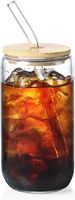 Gobelets en verre avec couvercles à paille 16 oz, personnalisables, réutilisables, compatibles micro-ondes et lave-vaisselle, design moderne, unisexe, pour fêtes