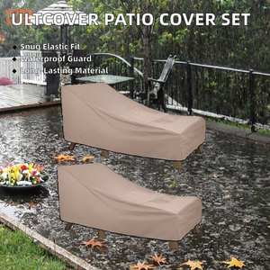 <span class=keywords><strong>Housse</strong></span> de chaise longue de patio ULTCOVER en PVC robuste, fermeture élastique, imperméable, pour extérieur, lot de 2 - 203 cm L x 71 cm W x 76 cm H - Product Image 3