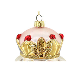 King <span class=keywords><strong>Smiley</strong></span> Head Pendentif en verre Arrangement de scène suspendu Décorations d'arbre de Noël Décorations de Noël Nouvel An <span class=keywords><strong>Couronne</strong></span> rose - Product Image 4