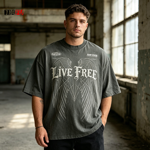 280Gsm ODM Men <strong>Tshirts</strong> 2026 New Streetwear 100% Cotton Vintage Boxy Acid Wash Graphic T-shirt Custom Graphic High Quality - Product Image 3