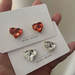 EHZK112-D rose Vintage chérie scintillante délicate petites boucles d'oreilles en laiton de luxe avec pierre de Moissanite pour cadeau - Product Image 6