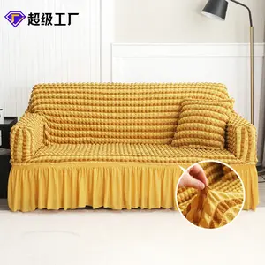 Capa de sofá universal personalizada com alta elasticidade Bolha Seersucker de alta qualidade