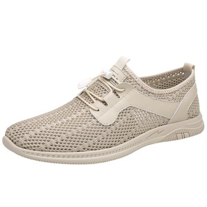 Chaussures décontractées pour hommes en maille tricotée respirante à enfiler, bout rond, semelle en caoutchouc légère - Product Image 5