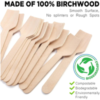 Trendz Biodégradable Compostable Jetable Dégustation Échantillonnage En Bois Mini Cuillère À Dessert pour Crème Glacée