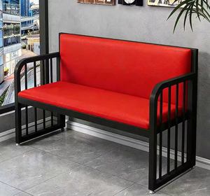 Sofá de Hierro Forjado para Dos o Tres Personas, Banco Acolchado, Taburete Largo Moderno para Restaurantes, Bares, Barbacoas y Tiendas de Té con Leche - Product Image 1