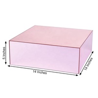 Nouvelle boîte de présentation en acrylique miroir or rose, piédestal, socle avec fond creux, boîte à gâteau pour fête d'anniversaire