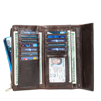 Marrant Mannen Lederen Lange Portemonnee Clutch Mobiele Telefoon Portemonnee Multicard Slot Kaarthouder Portemonnee Echt Lederen Portemonnee Portemonnee Voor Mannen