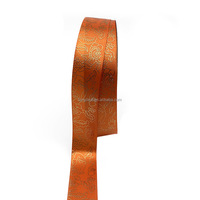 1 Inch In Voorraad Polyester Custom Luxe 3d Goudfolie Roos Patroon Reliëf Cake Versierd Vlek Lint