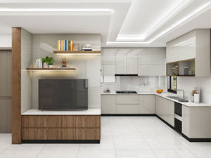 Armoire de cuisine de luxe en bois massif, armoire de cuisine personnalisée, vente en gros dans un style traditionnel et classique en provenance du Guangdong - Product Image 5