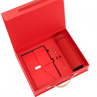 Coffret Cadeau Luxe 3-en-1 : Carnet de Notes en Acier Inoxydable, Stylo Bille et Affichage LED Intelligent de la Température, Isolé