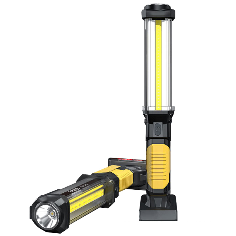 WARSUN DJ60 Aluminum Alloy Double Light Source Hook Lithium Battery Fast Charge Long Life Hand Torch Magnetic Work Lamp