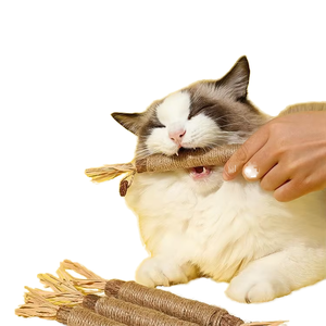 القط عصا التسنين لعب القط تنظيف الأسنان القط لدغة مقاومة النعناع البري ندف لعب القط - Product Image 3