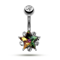 316L chirurgischer Stahl Design Magnet Bauch Ring Set Drachen klaue Wasser tropfen Nabel Ring Piercing Schmuck Hersteller
