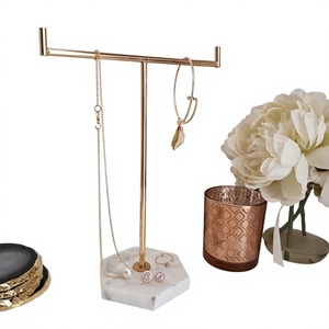 Bases Decorativas de Mármol para Joyería, Soporte de Metal para Exhibición en Mesa, Estilo Simple, para Collares, Pendientes y Pulseras - Product Image 1