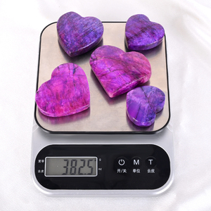 หินมูนสโตนสีม่วงรูปหัวใจแกะสลักด้วยมือสำหรับตกแต่ง ขายส่ง - Product Image 5