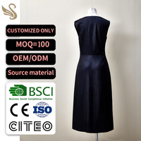 Fabricant du Guangdong, robe de bureau élégante pour femmes sur mesure, OEM ODM, usine directe, plissée, respirante, tissée