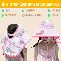 Sombrero de Sol de verano para niños de alta calidad personalizado con ventilador recargable, ala ancha, protección UV, gorra de plástico para bebés de alta calidad, niños y niñas