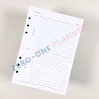 Planificateur à 6 anneaux en pointillés et doublés personnalisable, A5 A6, pages intérieures imprimées, recharge de papier pour classeur d'agenda