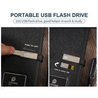 Notebook de banque d'alimentation à charge sans fil à couverture rigide de taille A5 5W 10000mAh avec port USB de logo d'éclairage et planificateur pour cadeau