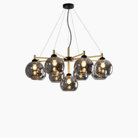 Lustre en verre moderne, luminaire suspendu pour la décoration de la maison, salon, salle à manger, lampe suspendue