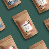 Sac à fermeture éclair en Mylar biodégradable imprimé sur mesure, emballage alimentaire pour bonbons aux fruits, épices, sac en papier Kraft debout
