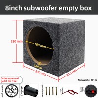 Boîtier de subwoofer 6,5 pouces 8 pouces en bois avec tissu feutré, subwoofer passif vide carré DIY MZB001