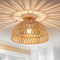 Luminaire de plafond rustique fait main en corde de jute, cage tissée industrielle, douille E27 pour chambre, couloir, hôtel, projet personnalisé