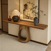 Console multifonctionnelle en bois massif de style chinois pour l'entrée et le rangement du salon